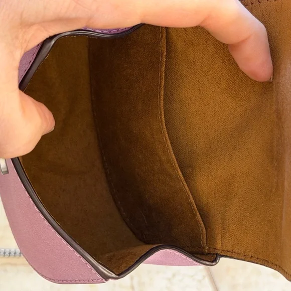 Coach Morgan Card Case with Crossbody Chain – Metallic Lilac (Style CP245) - Picture 11 of 11